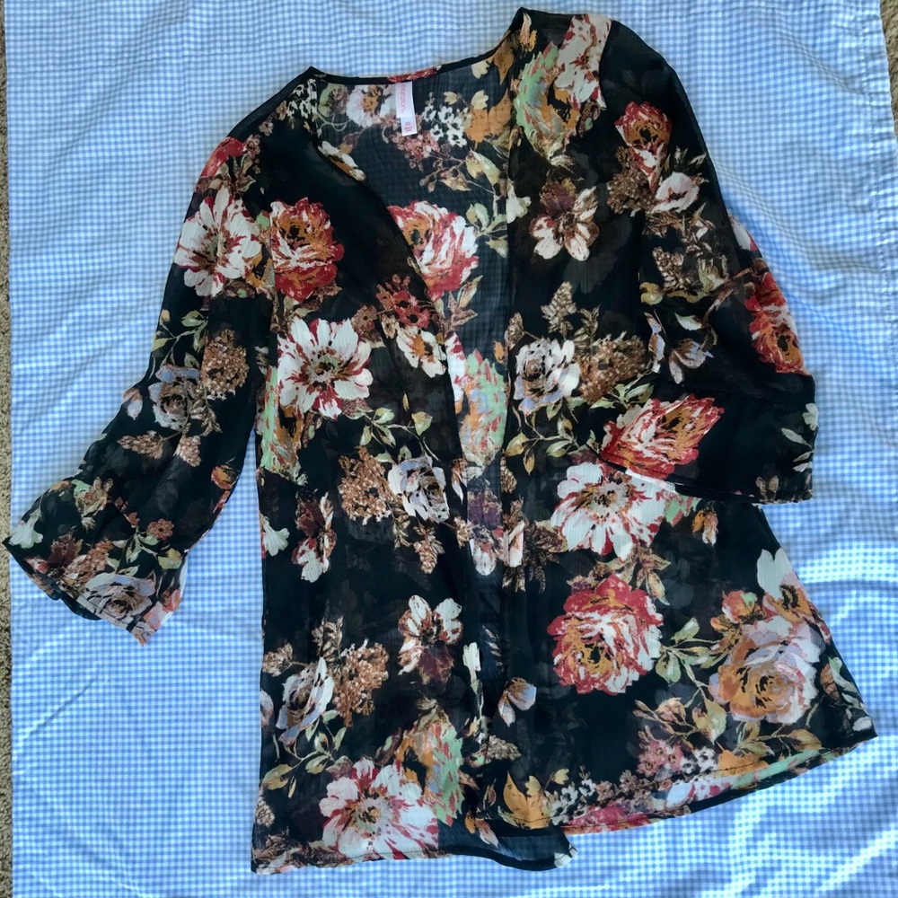 Sheer floral cover up